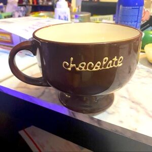 HARBOR EAST Heavy Pottery 'Let Us Entertain You!' CHOCOLATE 40 oz Mug Ca…